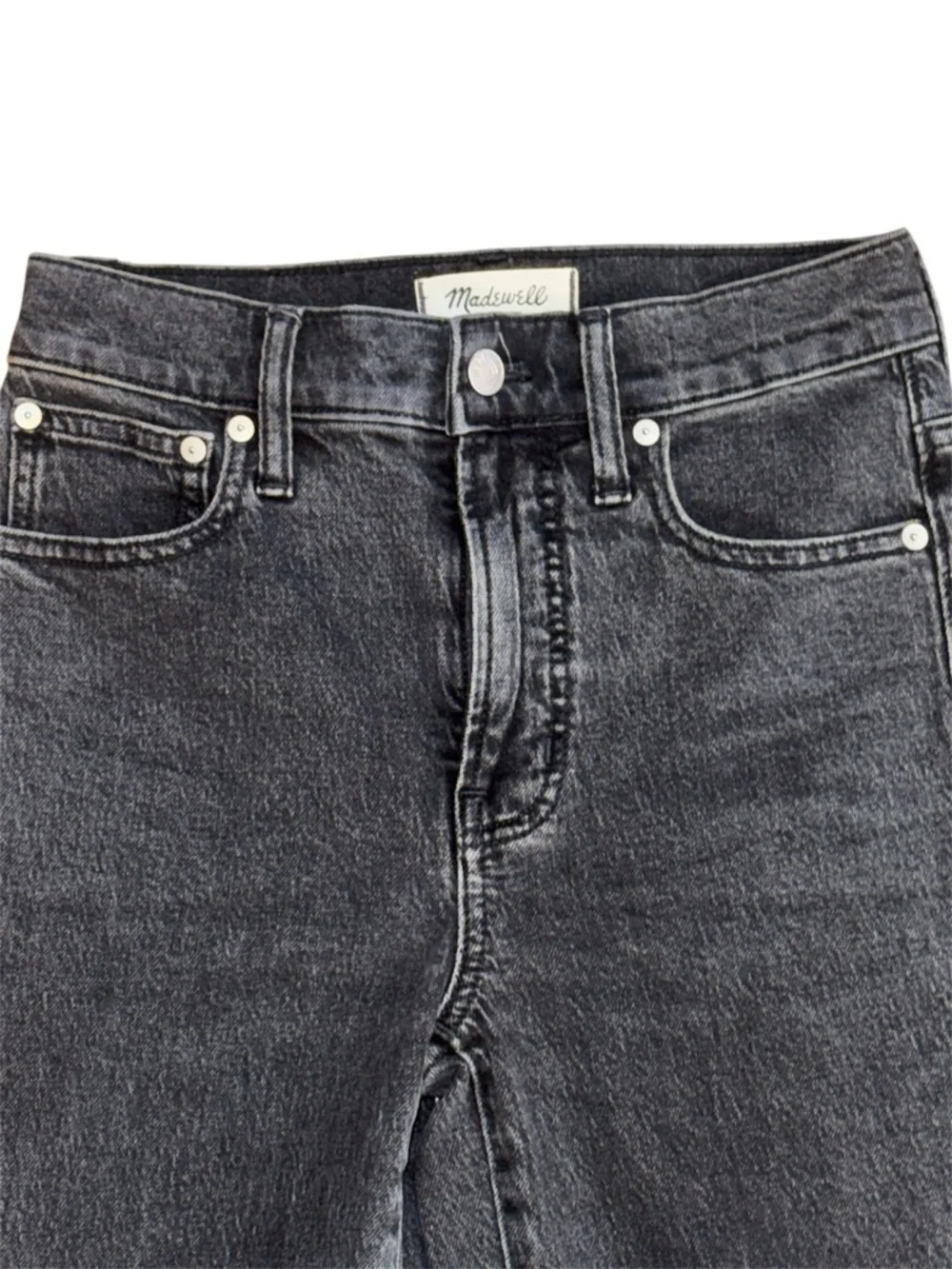 MADEWELL The Perfect Vintage Jeans High Rise Gray Wash Stretchy Size 23 EUC - Picture 3 of 11